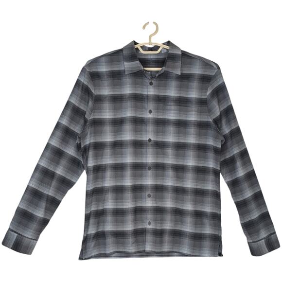 lululemon athletica Other - Lululemon Masons Peak Flannel Button Front Shirt Black Gray Long Sleeve Medium ?